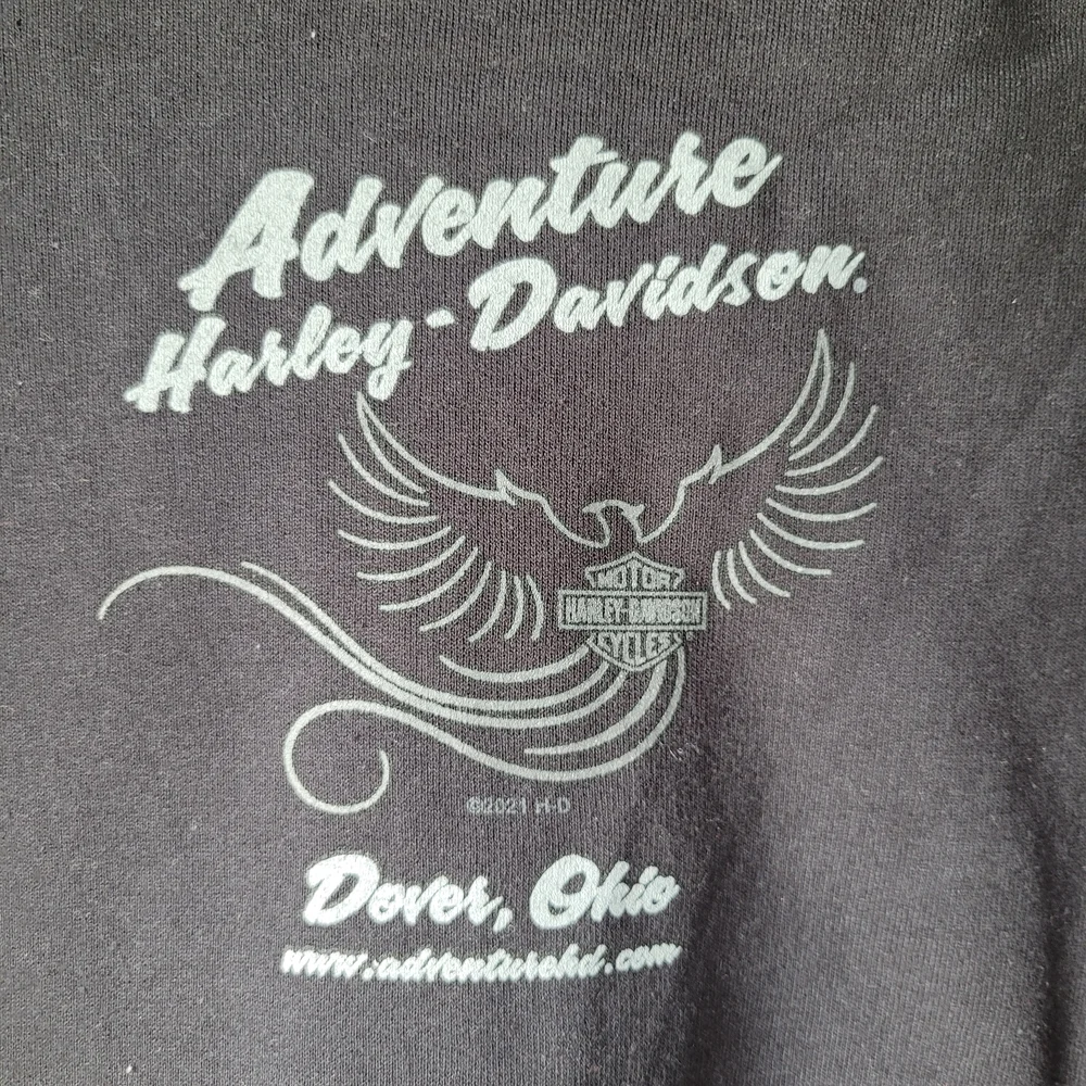 Harley Davidson Ohio Hoodie Men's Black Full Zip Sweatshirt Biker Y2K Moto